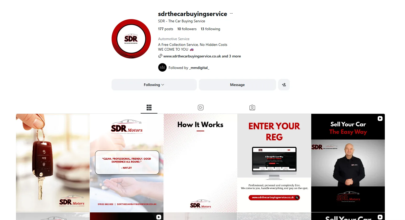The SDR Instagram page